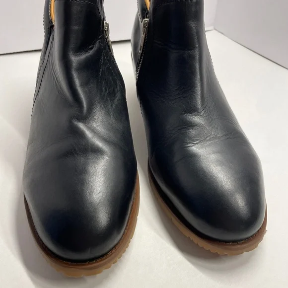 Xena Black Leather Steel-toe Shoes Size 10.5 - Picture 4 of 11